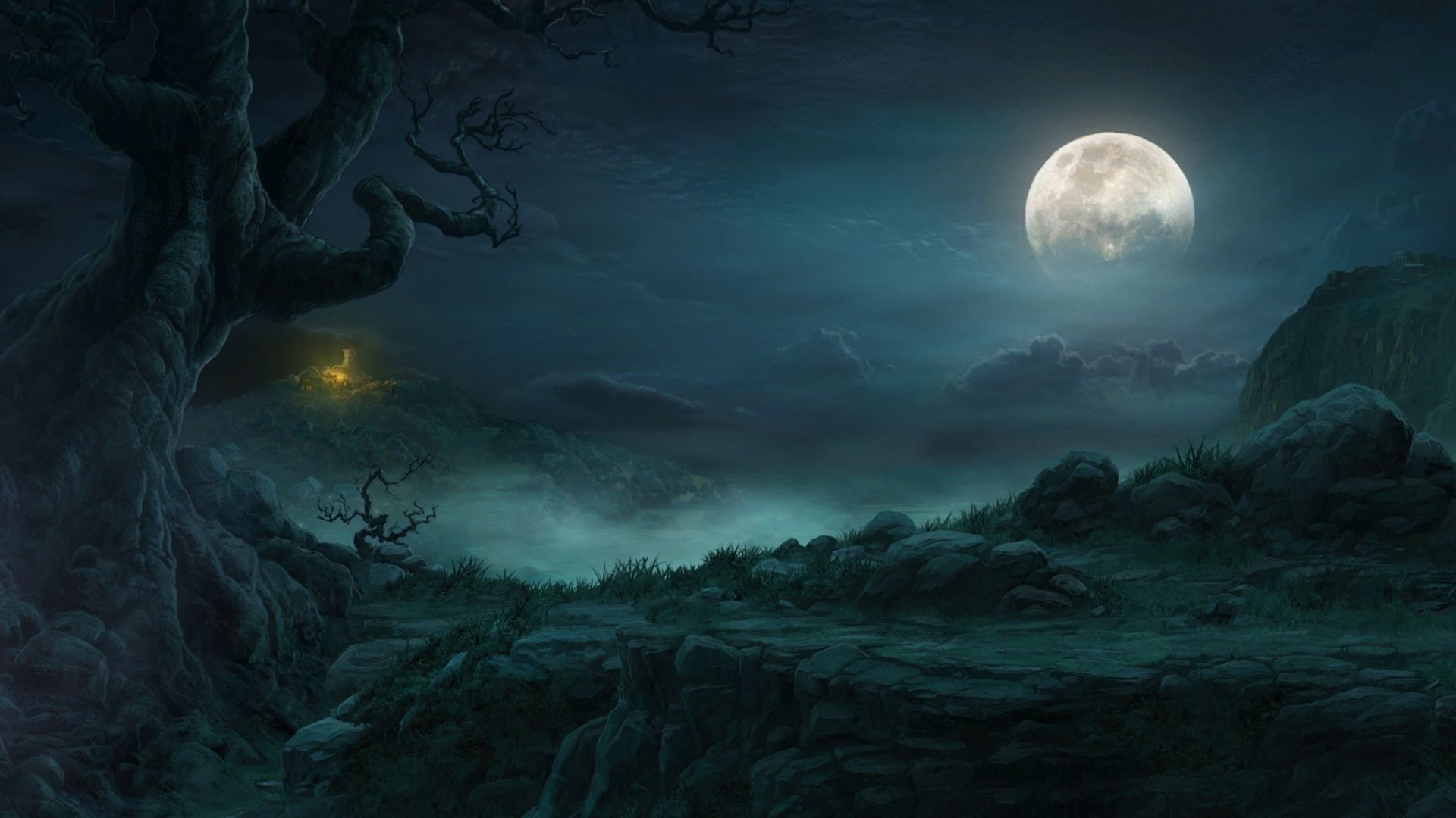 Good Night Beautiful Full Moon On Sky HD Wallpaper Background Pic Full HD HD Wallpaper