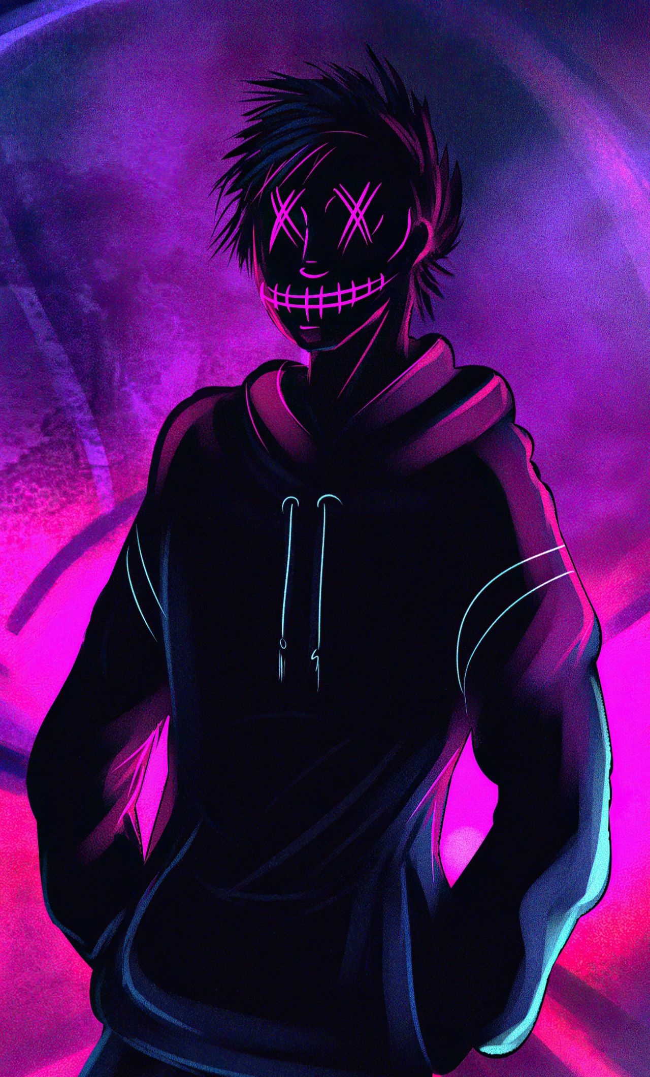 Cool Anonymous Neon Boy iPhone 6 plus Wallpaper, HD Artist 4K Wallpaper, Image, Photo and Background