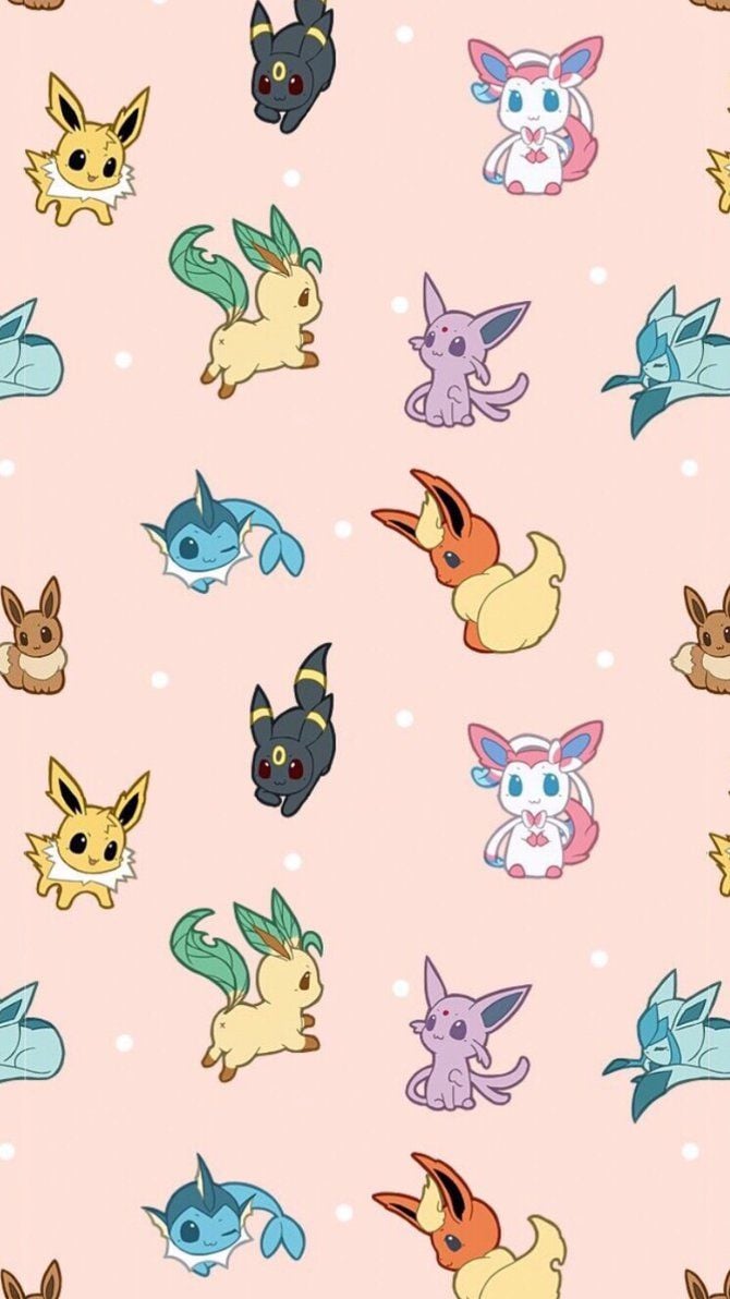 Evoluções fofa. Eevee wallpaper, Cute pokemon wallpaper, Pikachu wallpaper