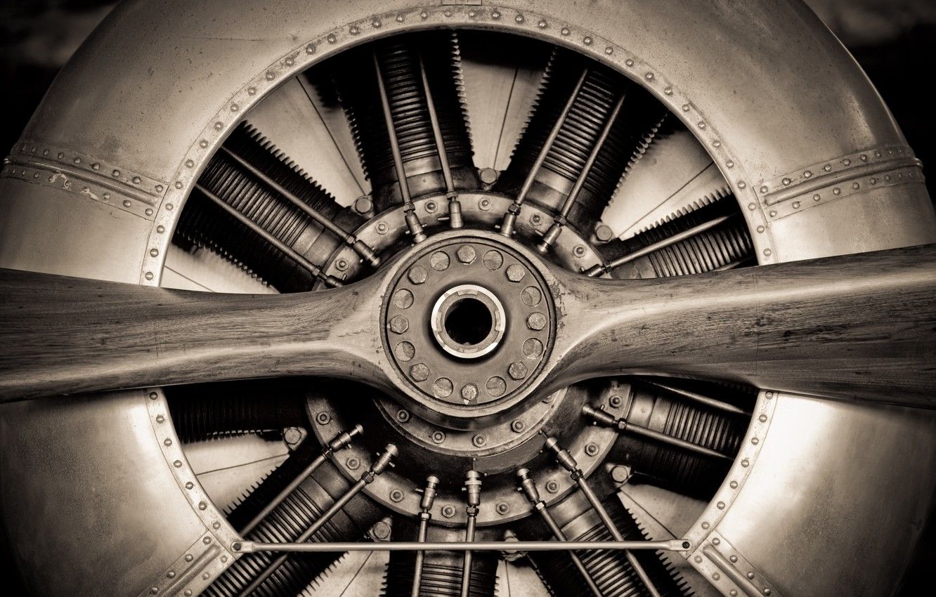 Wallpaper metal, engineering, propeller, aircraft engine image for desktop, section авиация