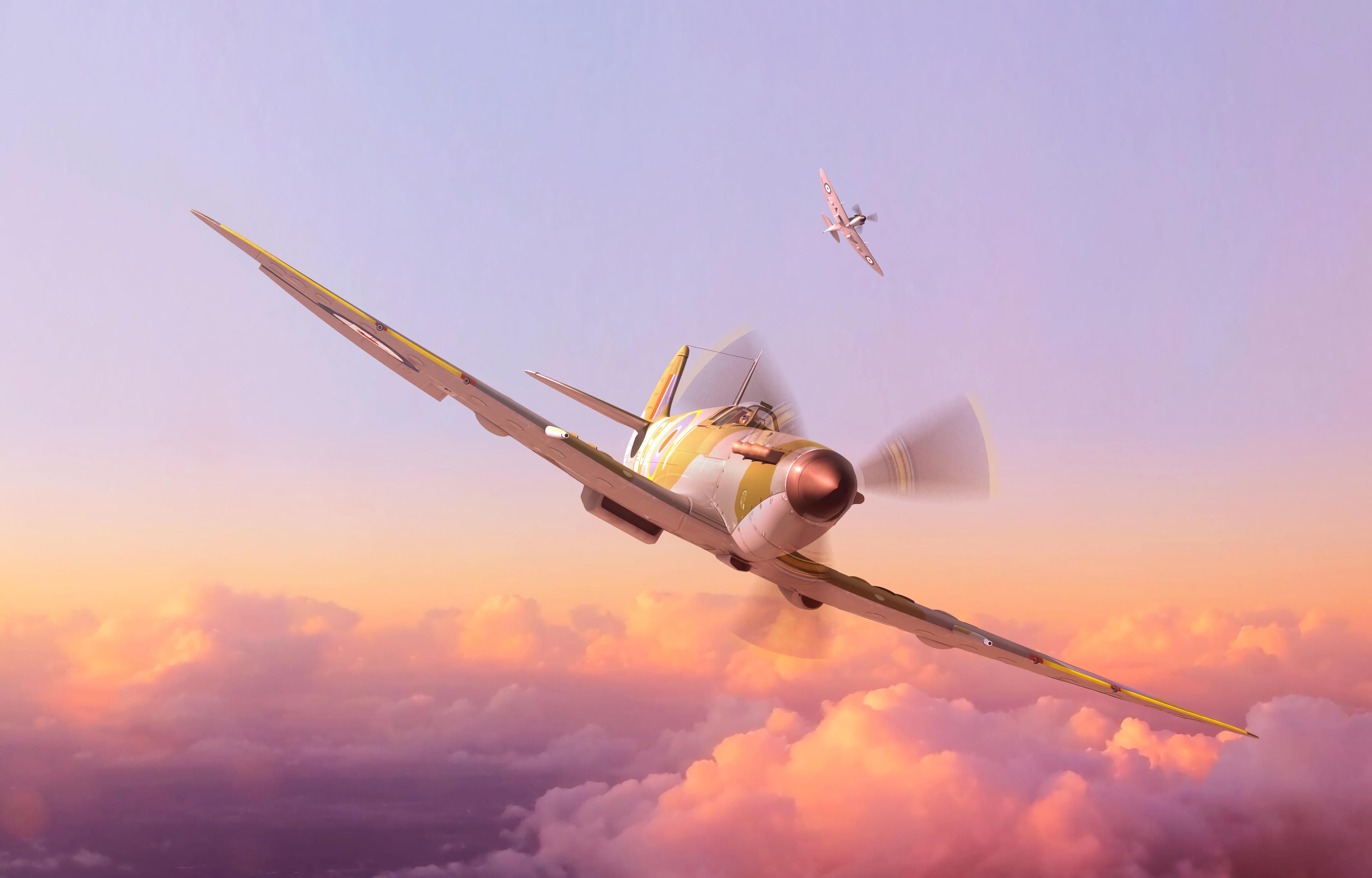 wallpaper plane, propeller, art, flight, sky, height HD, Widescreen, High Definition
