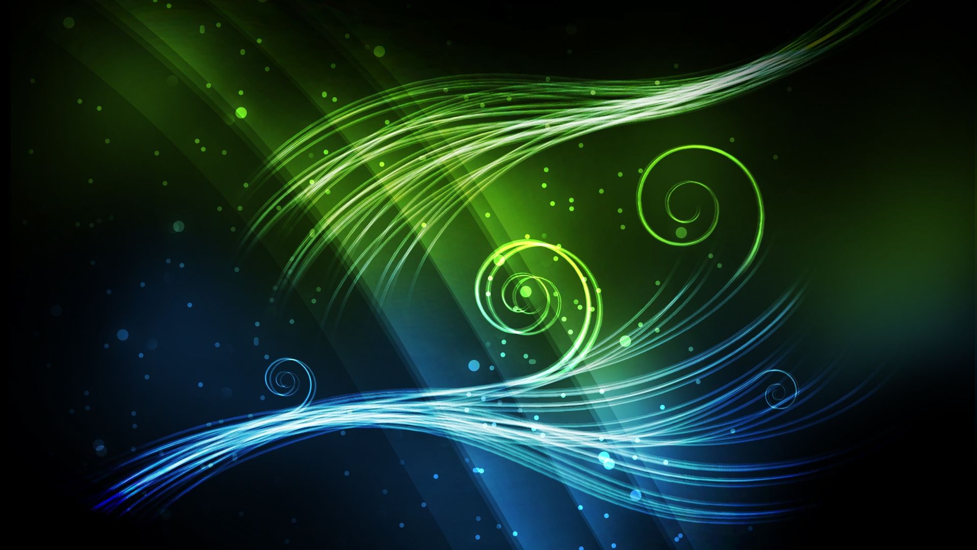 Download Wallpaper 1920x1080 abstract, blue, green, shiny Full HD 1080p HD Background