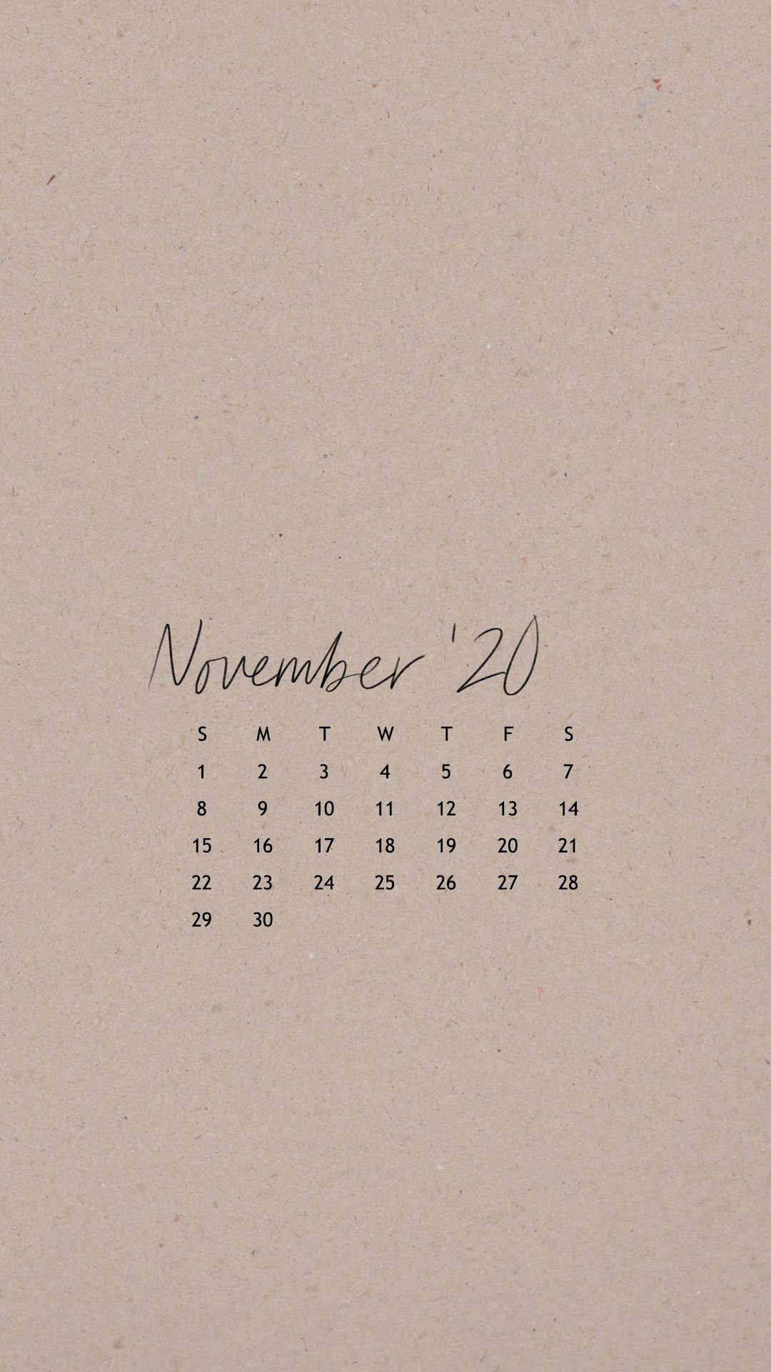 November 2020 Phone Calendar Wallpaper Is Honey