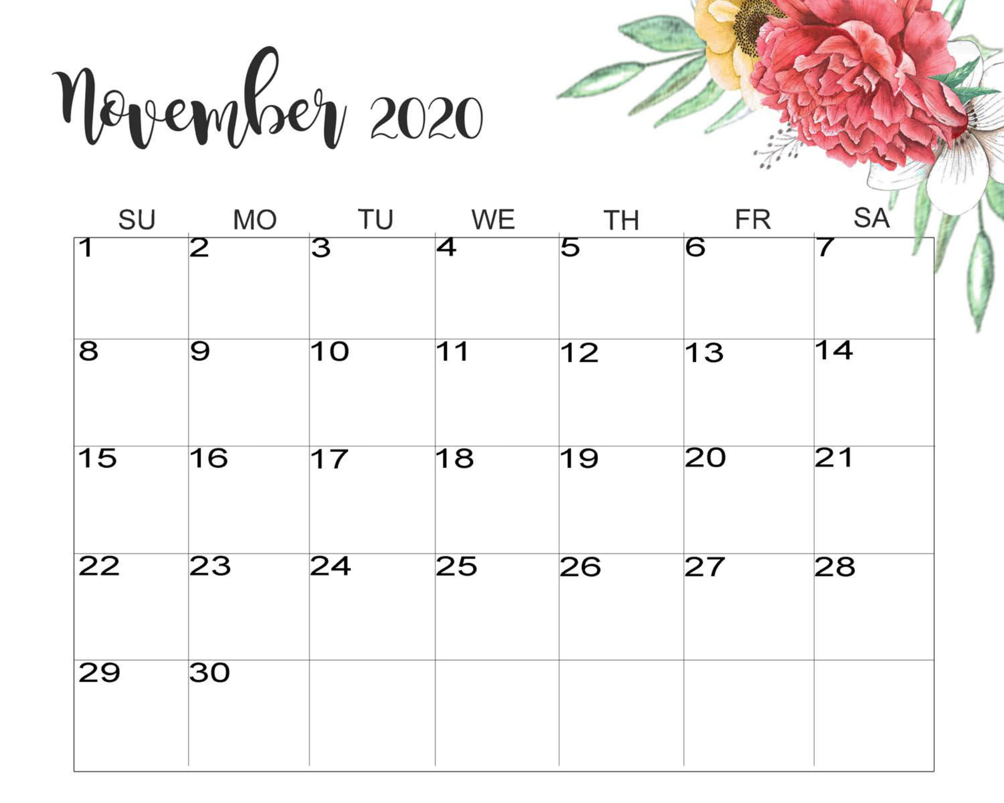 Cute November 2020 Calendar Wallpaper