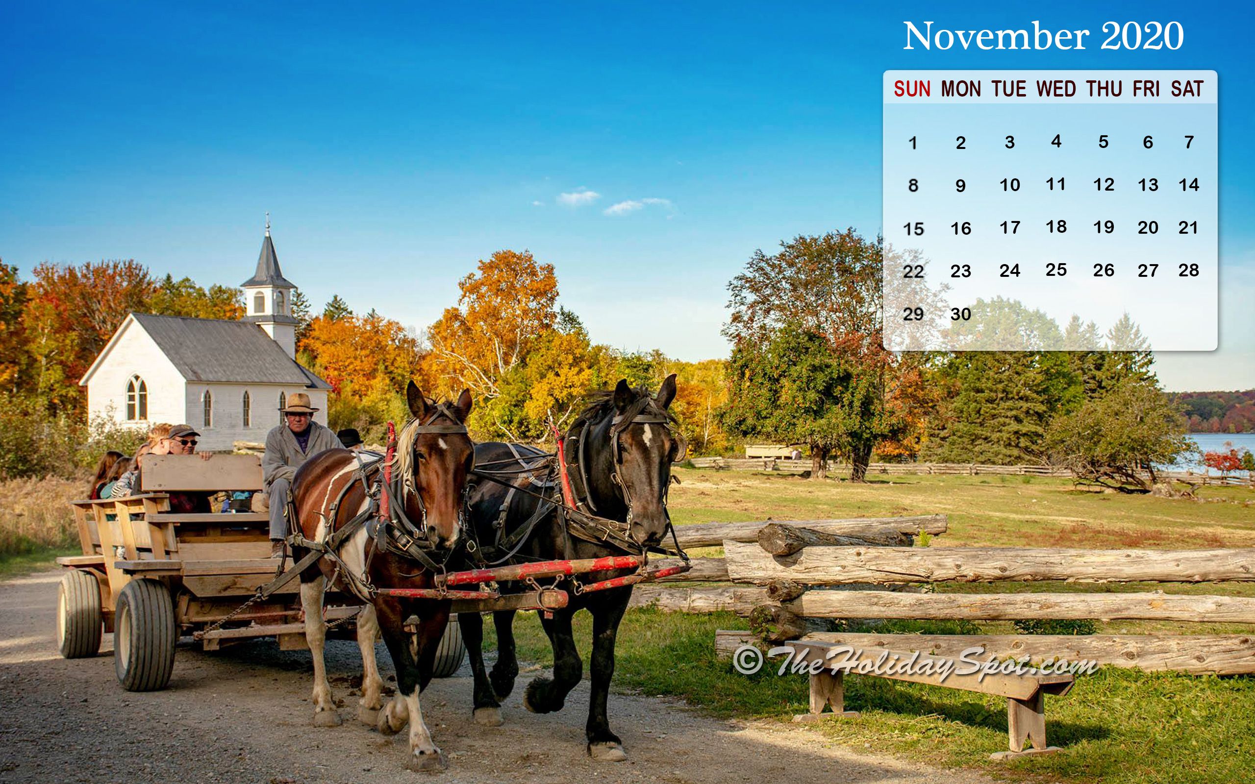 November 2020 Calendar Wallpaper from TheHolidaySpot