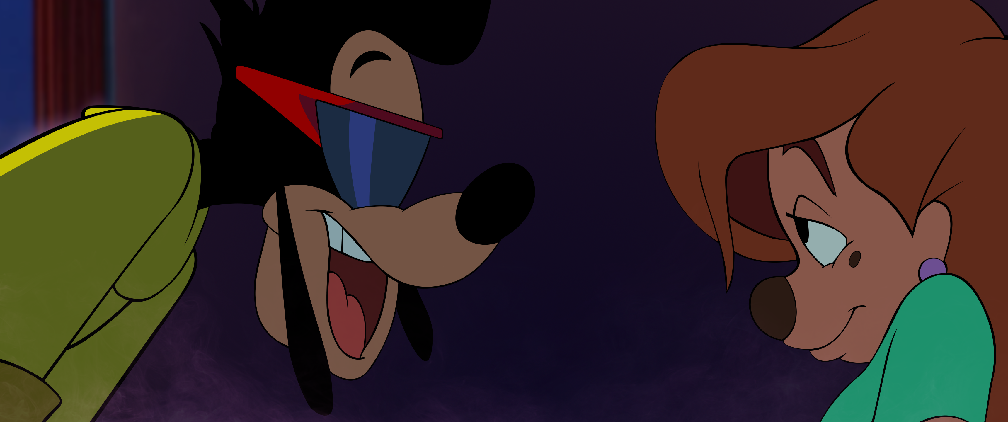 OC][3440x1440] Vectorized a Screenshot from the Goofy Movie to use as an Ultrawide Wallpaper