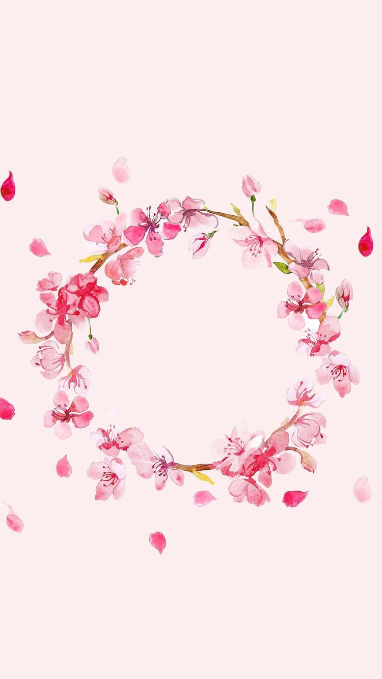 Watercolor Flower Crown ❤️ Downloaded From Girly Wallpaper. App Id1108375300. Flower Background Wallpaper, Flower Wallpaper, Flower Frame