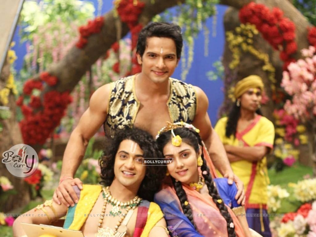 Wallpaper, Mallika and Basant on the set of RadhaKrishn size:1024x768
