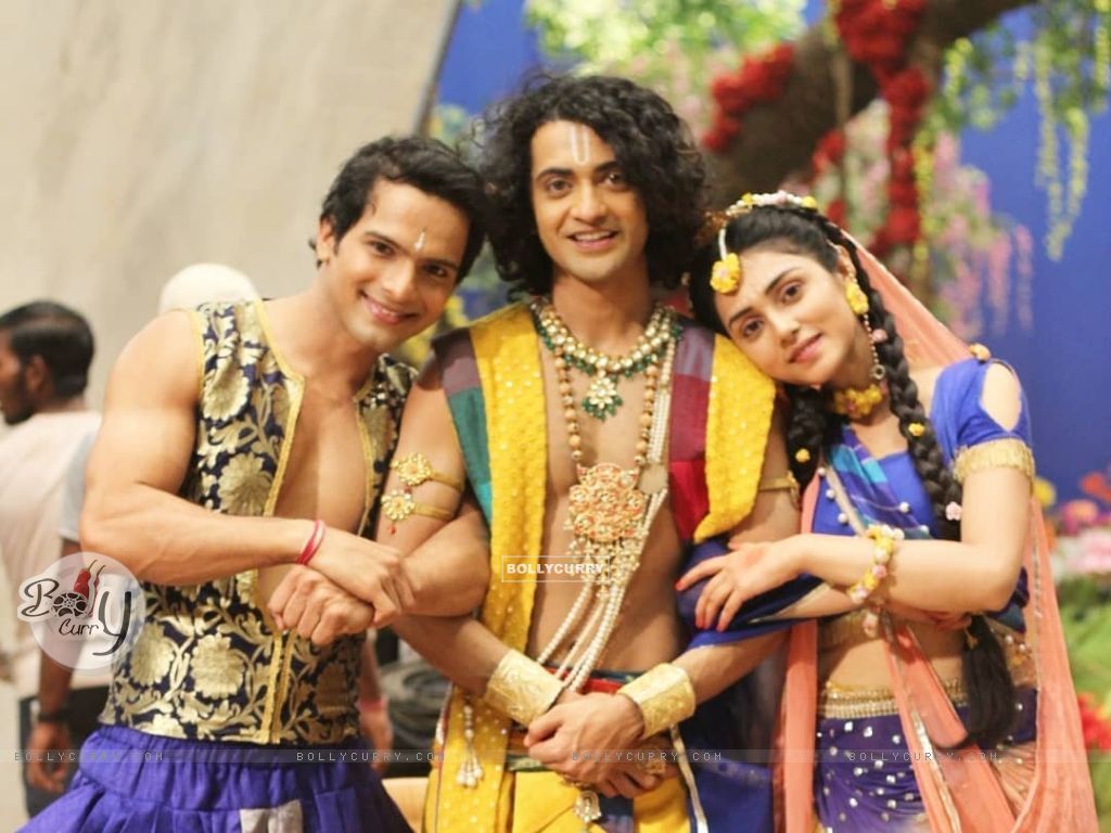 Wallpaper, Mallika and Basant on the set of RadhaKrishn size:1024x768