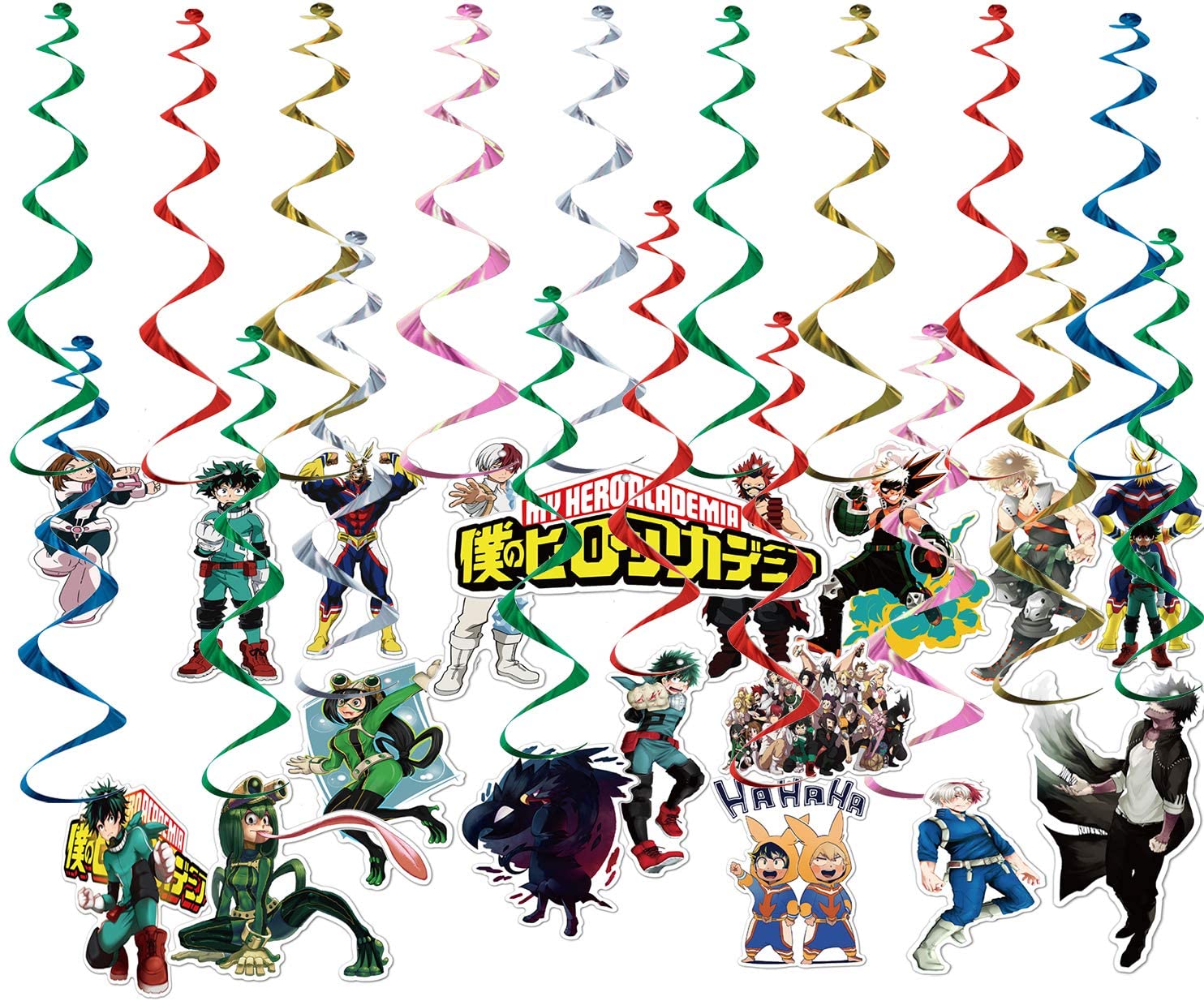 My Hero Academia Hanger Set Count Hanging Swirls Decorations Multicolored Hanging Streamers Cutouts for MHA Fans Birthday Party Supplies: Amazon.ca: Health & Personal Care