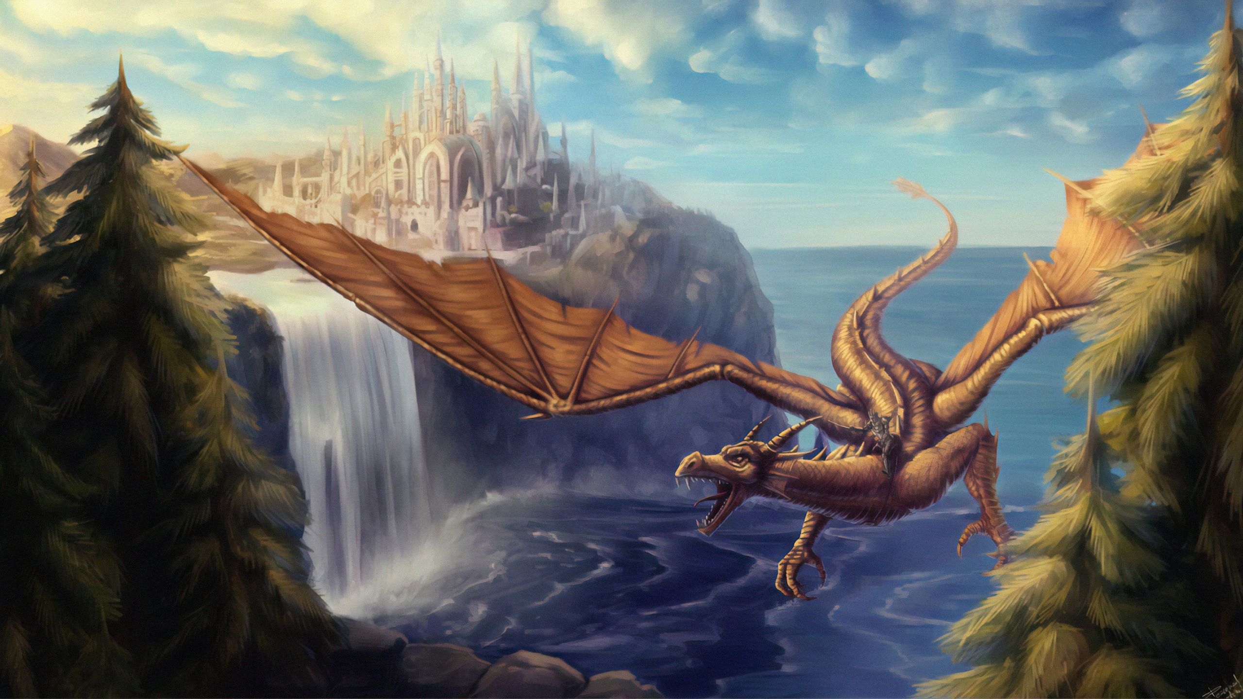 Dragon Rider 4k 1440P Resolution HD 4k Wallpaper, Image, Background, Photo and Picture