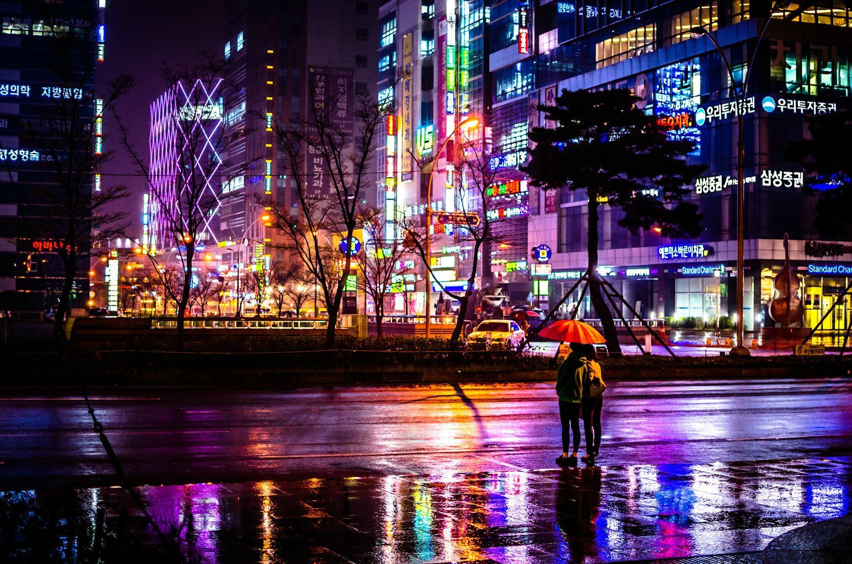 Rainy streets of Busan, South Korea .com