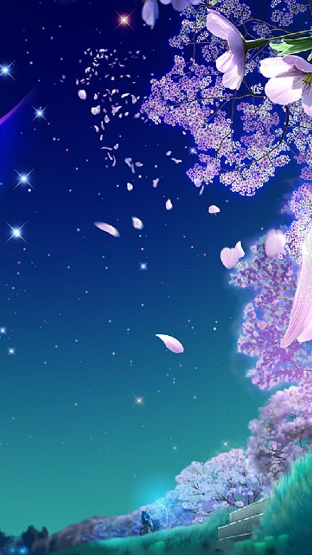 Wiki Fantasy Cherry Blossom Phone Background Wallpaper & Background Download