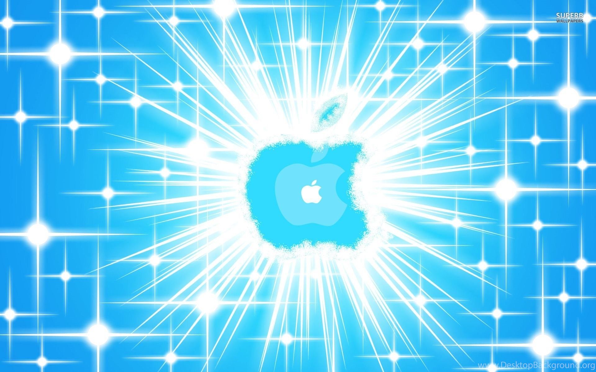 Glowing Blue Apple Logo Wallpaper Computer Wallpaper Desktop Background