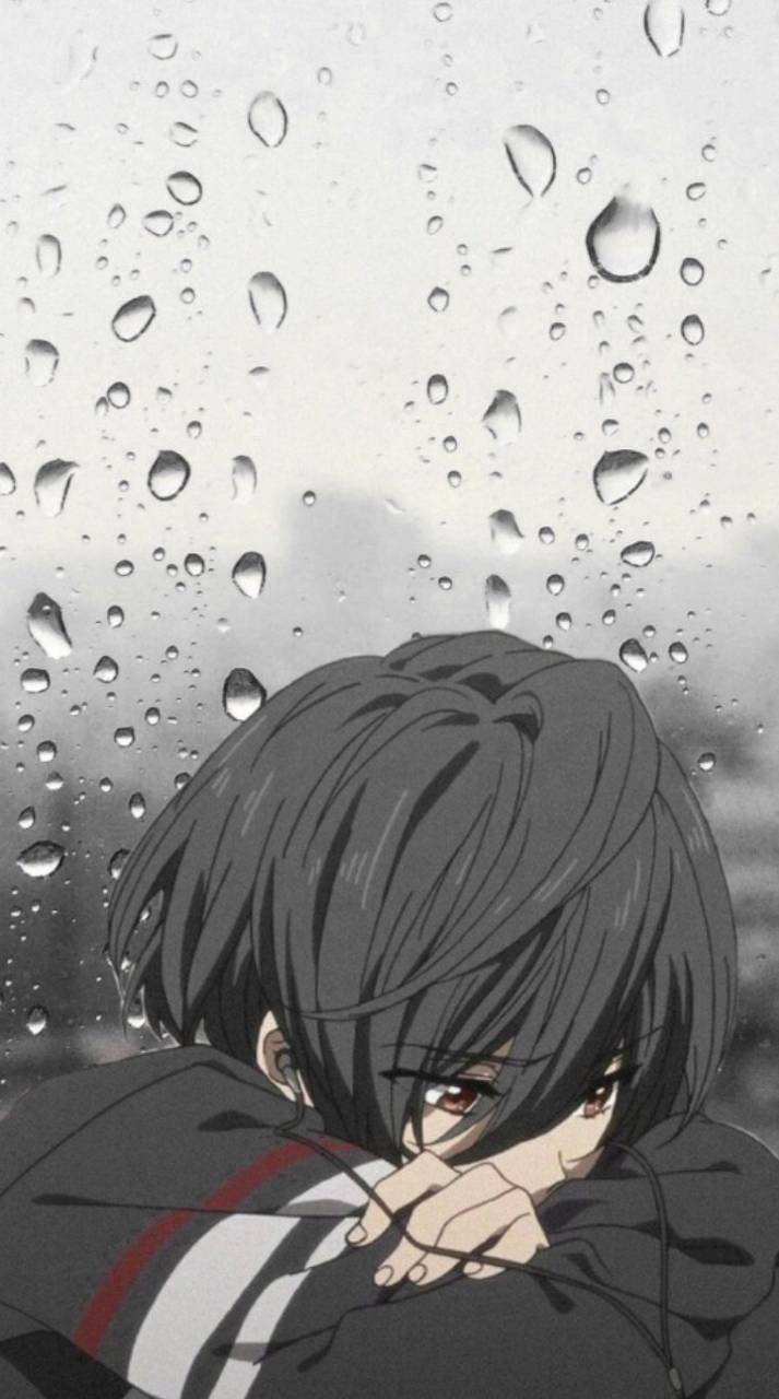 Lonely anime boy wallpaper