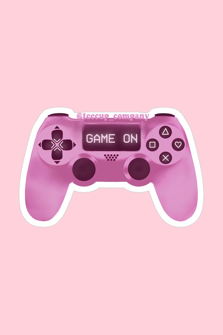 Pink Controller On' Sticker by TeeCupCompany. Game wallpaper iphone, Pink games, iPhone wallpaper tumblr aesthetic