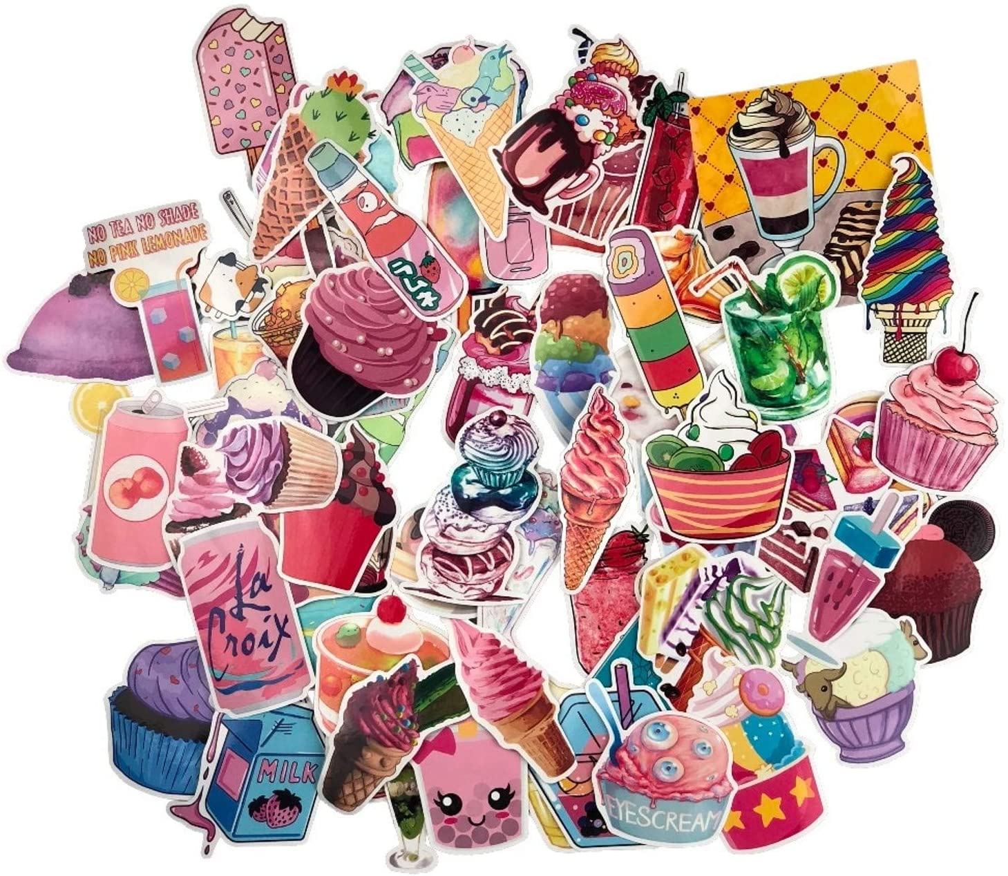 70Pcs Set Pink Girl Drinks Stickers Scrapbooking Planner Stickers Kids Notebook Cute Kawaii Beauty Book Sticker Creative Sticker: Kitchen & Dining