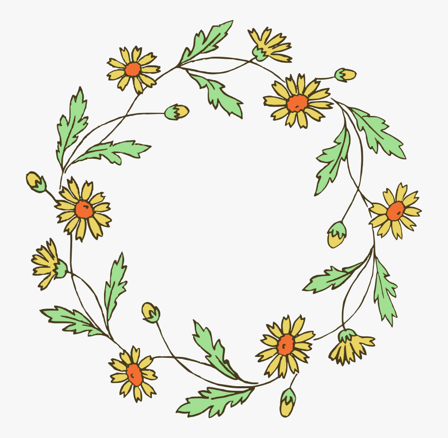 Hd Download Flower Wreath Clipart Transparent Background Aesthetic Flower Drawing, Free Transparent Clipart