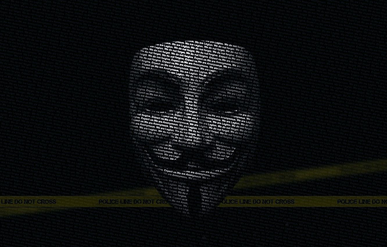 Wallpaper labels, police, texture, mask, black background, ban, Resistance, hacker, Vendetta, cyber heroes, cyber attack image for desktop, section фильмы