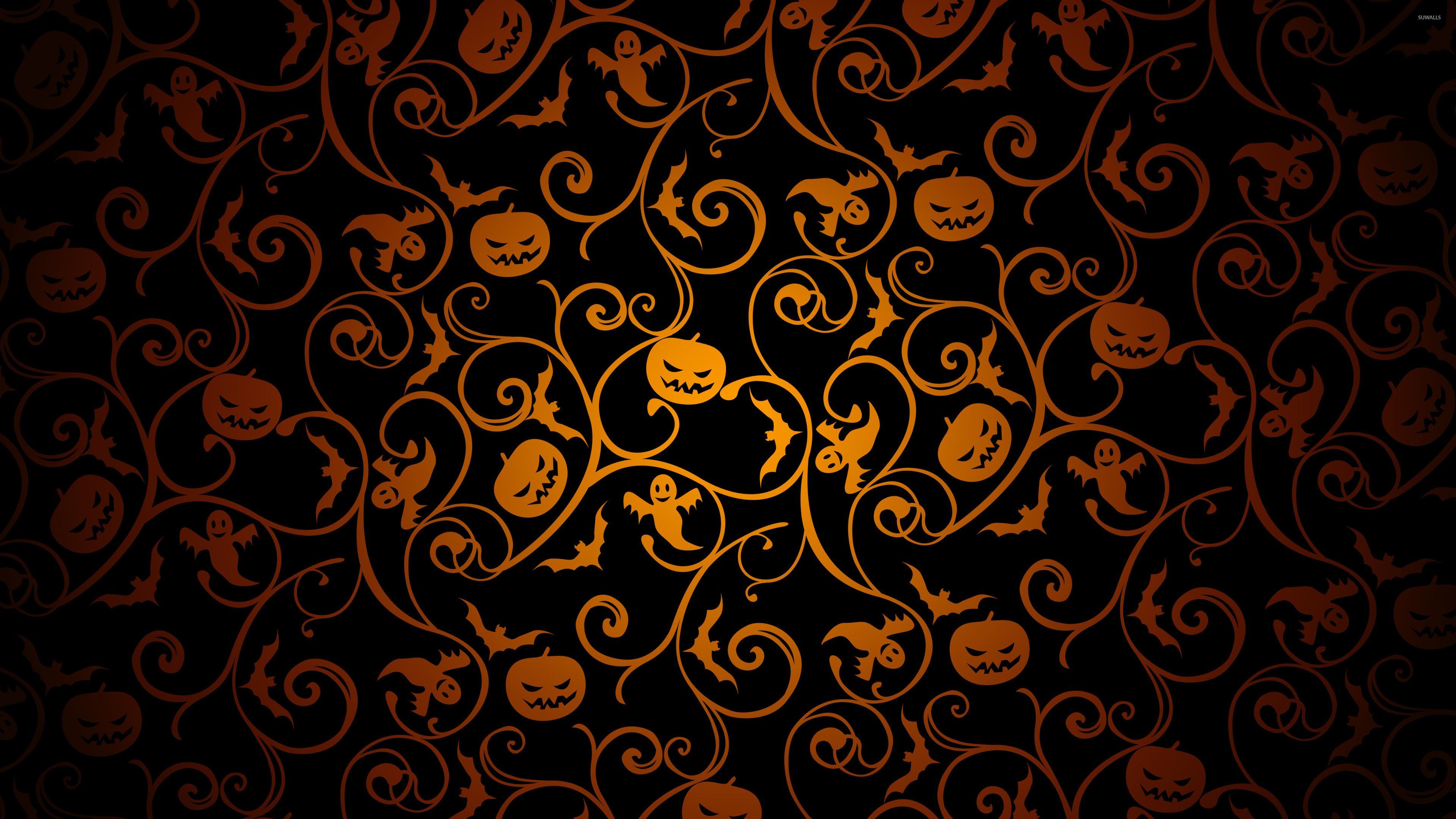 Halloween Orange And Black Wallpaper