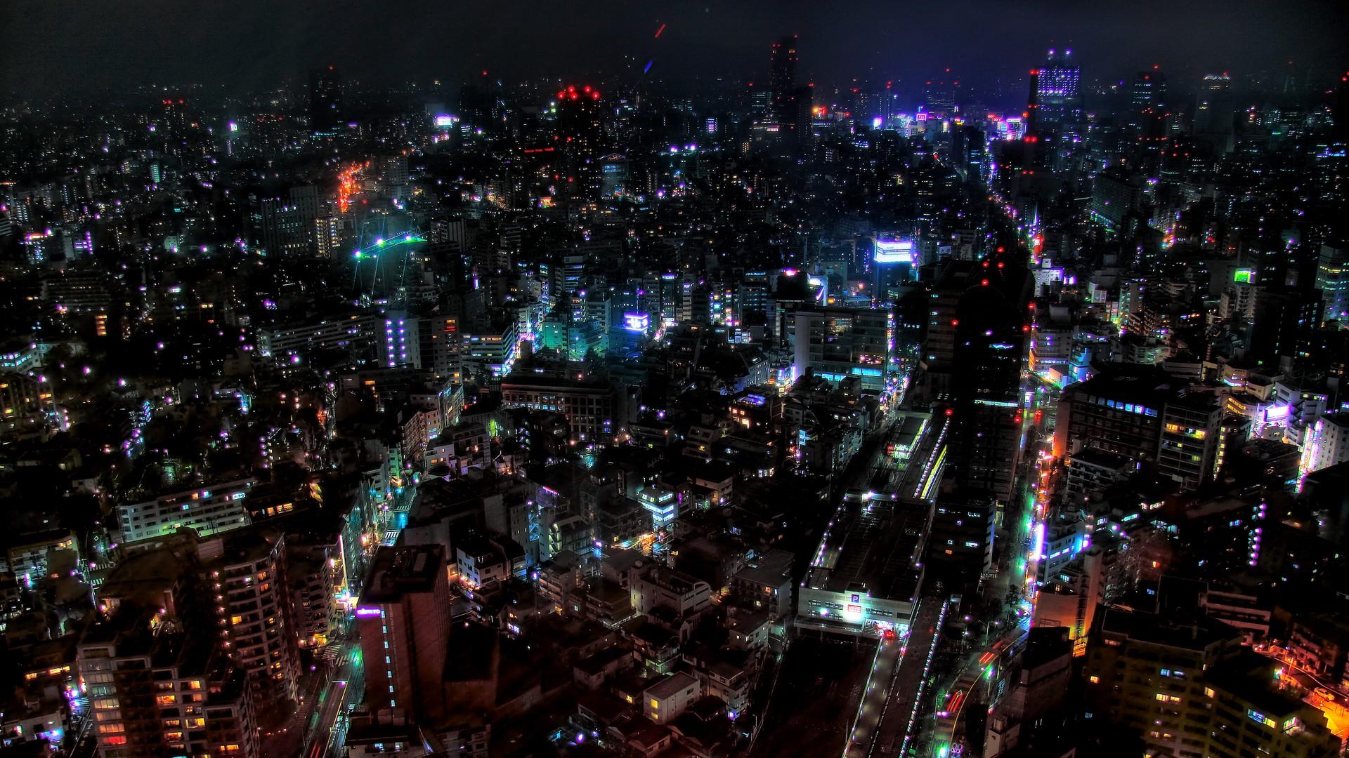 Foto de Tokyo Anime city Lights wallpaper do Stock