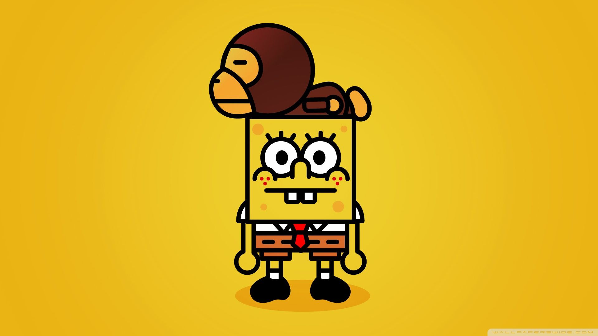 Spongebob And Baby Milo With Monkey On Head Wallpaper & Background Download