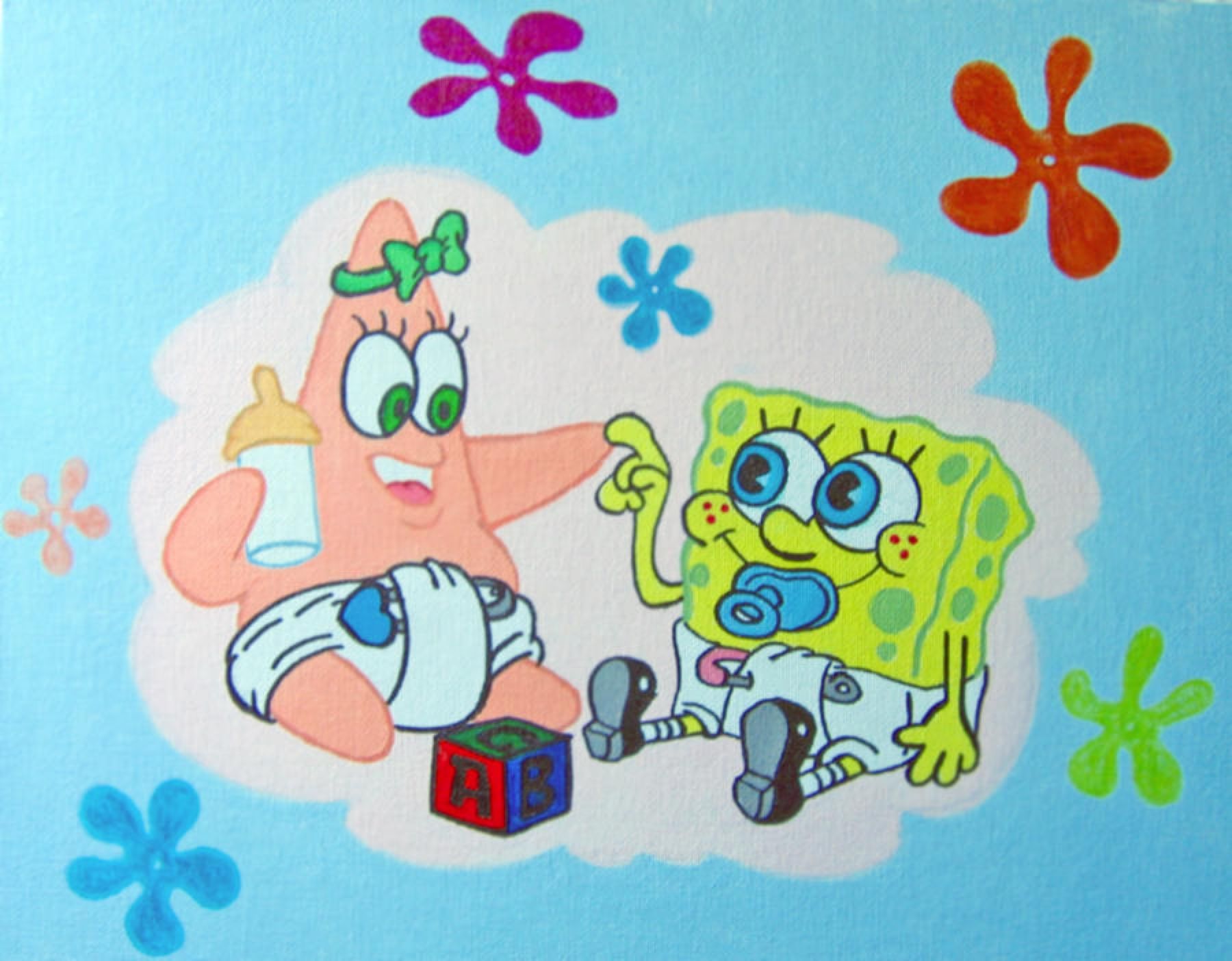 Baby Spongebob and Patrick. Spongebob painting, Spongebob wallpaper, Spongebob