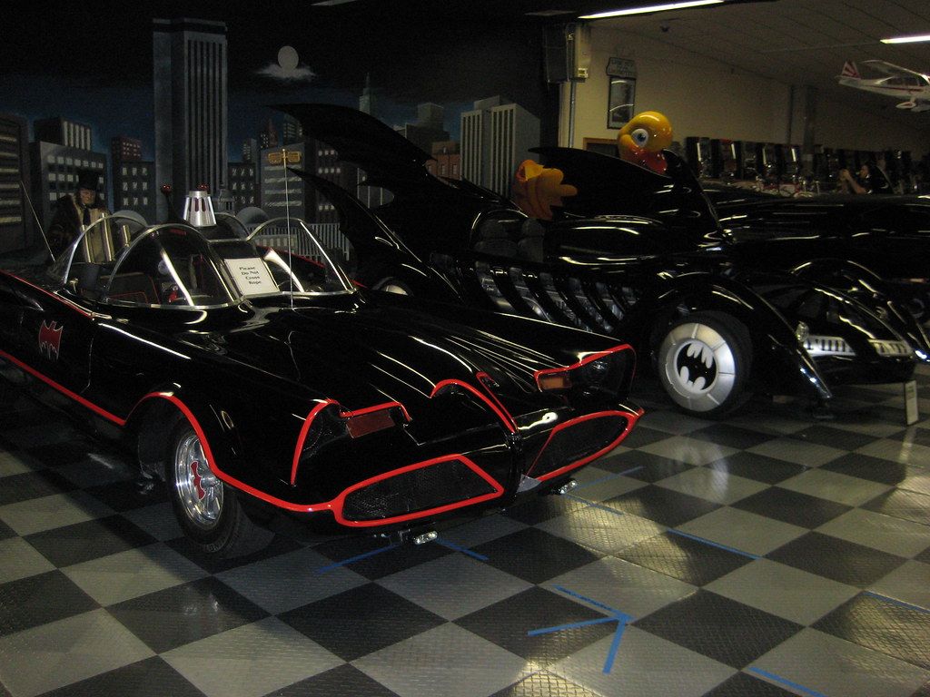 1960s Batmobile from TV show and 1990s Batman Forever Batm