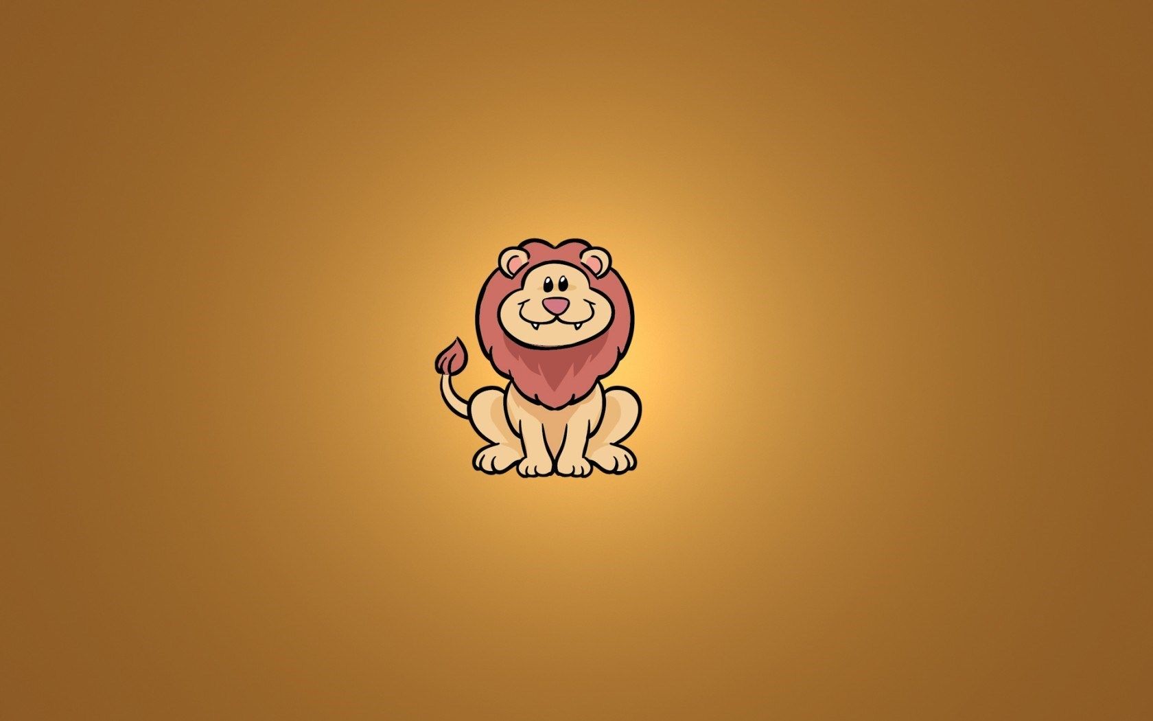 Lion Sitting Smile Minimalism Cartoon wallpaperx1050