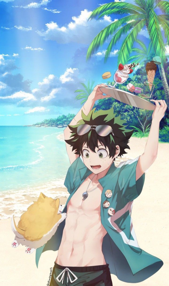 bokunoheroacademia #bnha #myheroacademia #midoriyaizuku #midoriya #deku # summer #beach #anime #animeboy #anim. Hero wallpaper, Anime summer, Cute anime character