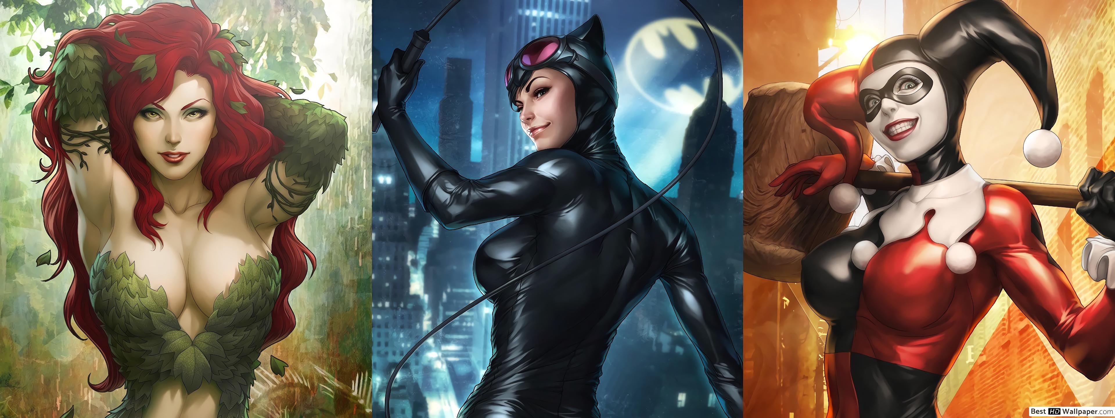 Poison Ivy, Cat Woman & Harley Quinn HD wallpaper download