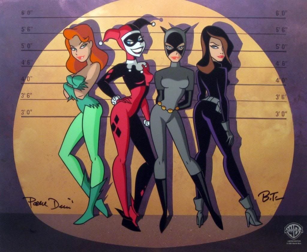 Gotham City Sirens Jam Quinn, Poison Ivy, Catwoman, Talia al Ghul S. Miller, in Cody Bishop's Jam Pieces Comic Art Gallery Room