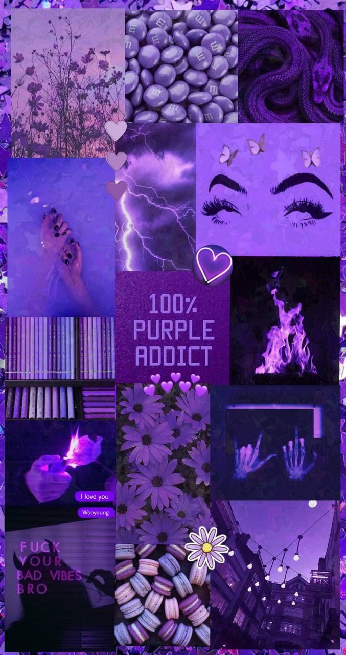 aesthetic wallpaper purple collage Wallpaperaccess darkpurple ...