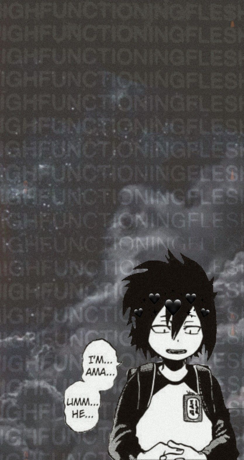 Tamaki Amajiki aesthetic black gray bnha mha.. on ig. Hero wallpaper, HD anime wallpaper, Aesthetic anime