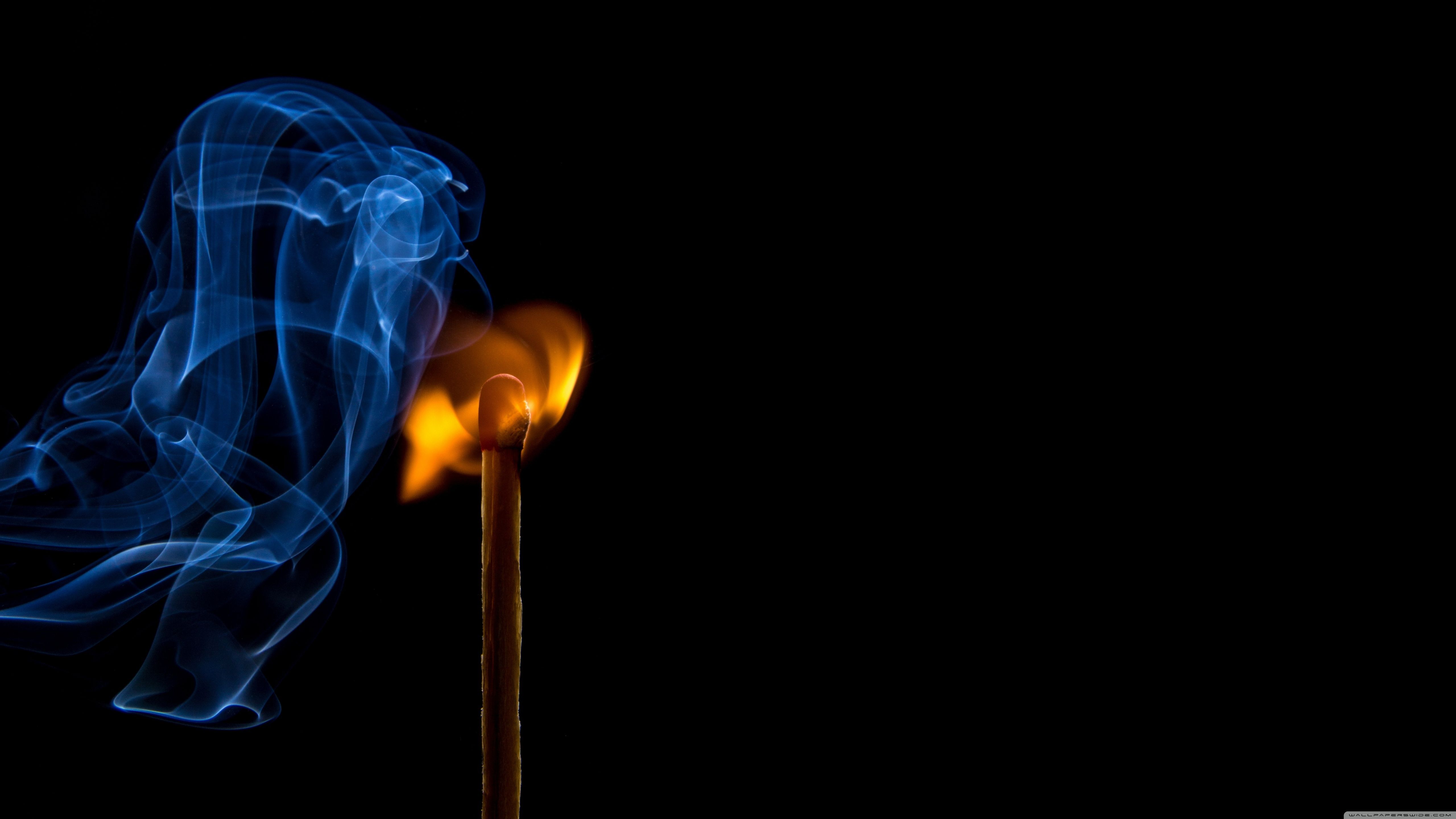 Burning Match with Smoke Ultra HD Desktop Background Wallpaper for 4K UHD TV, Widescreen & UltraWide Desktop & Laptop, Tablet