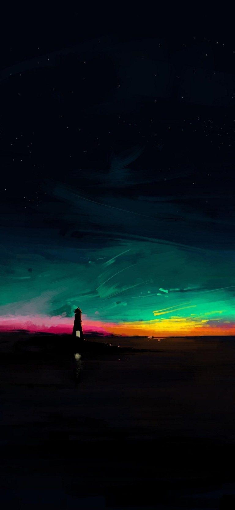 Lighthouse Painting Amoled 4K iPhone 12 Wallpapers ⋆ Traxzee