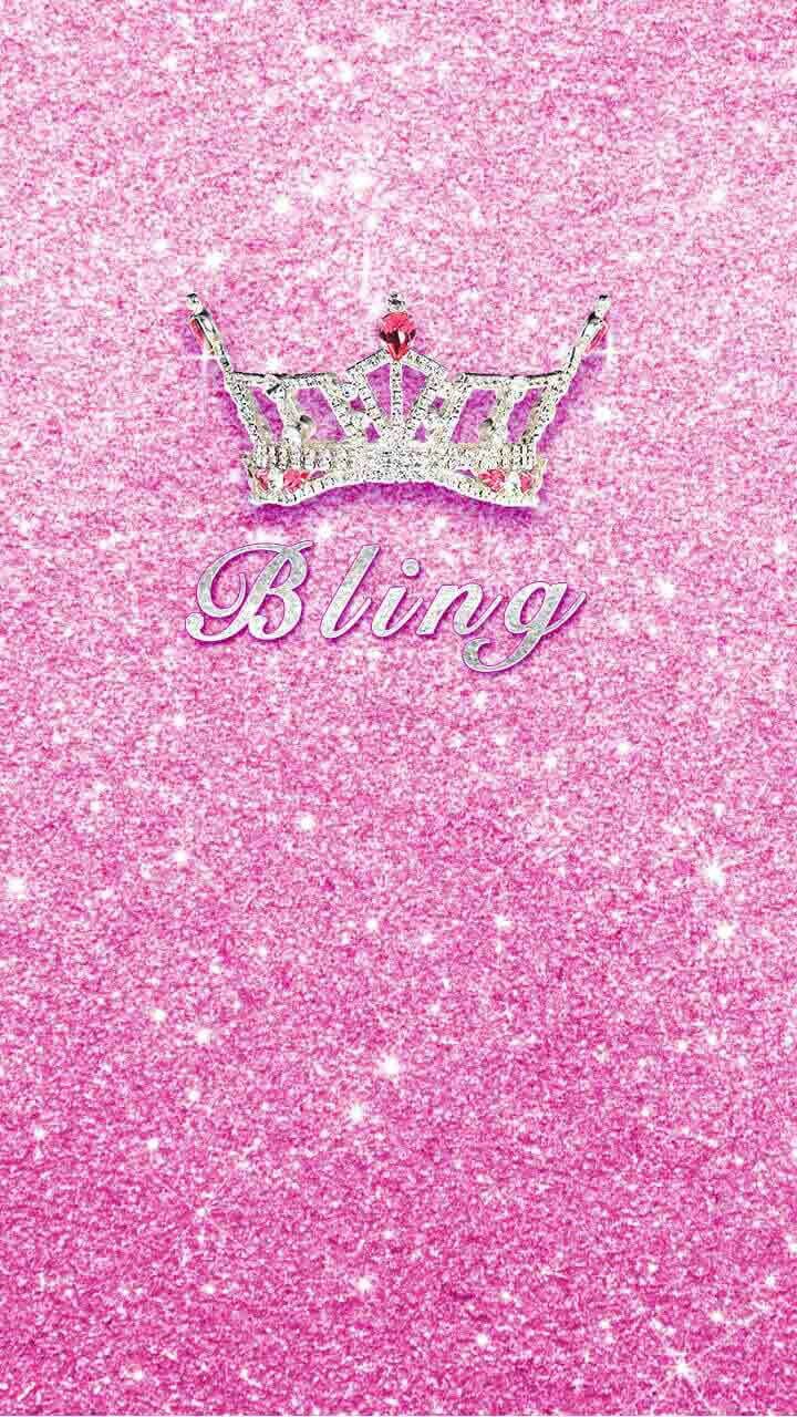 Sparkly Pink Bling Wallpaper .By Artist Unknown. Bling wallpaper, Queens wallpaper, Pink wallpaper iphone