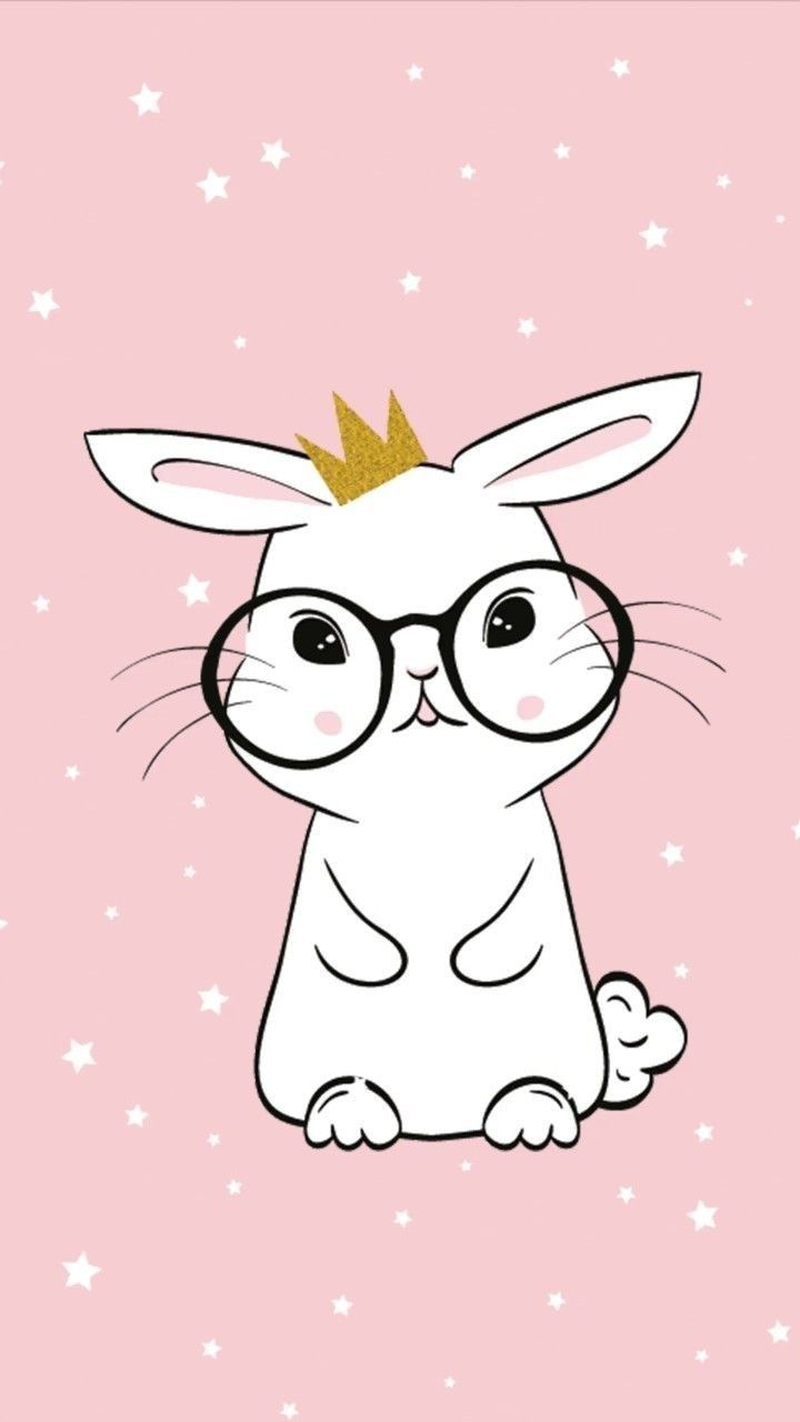 cute bunny with crown #wallpaper #iphonewallpaper #bunny. Cute drawings, Cute art, Baby drawing
