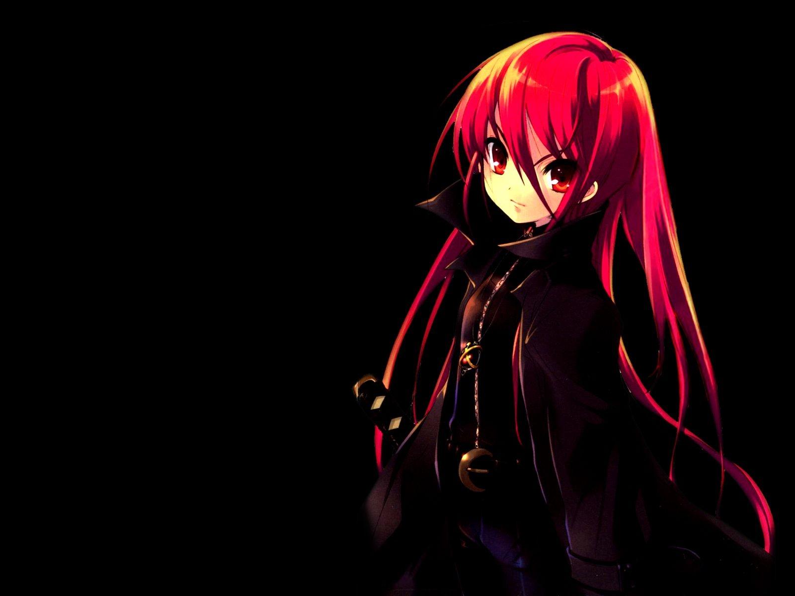 Black And Red Anime Girl Wallpaper