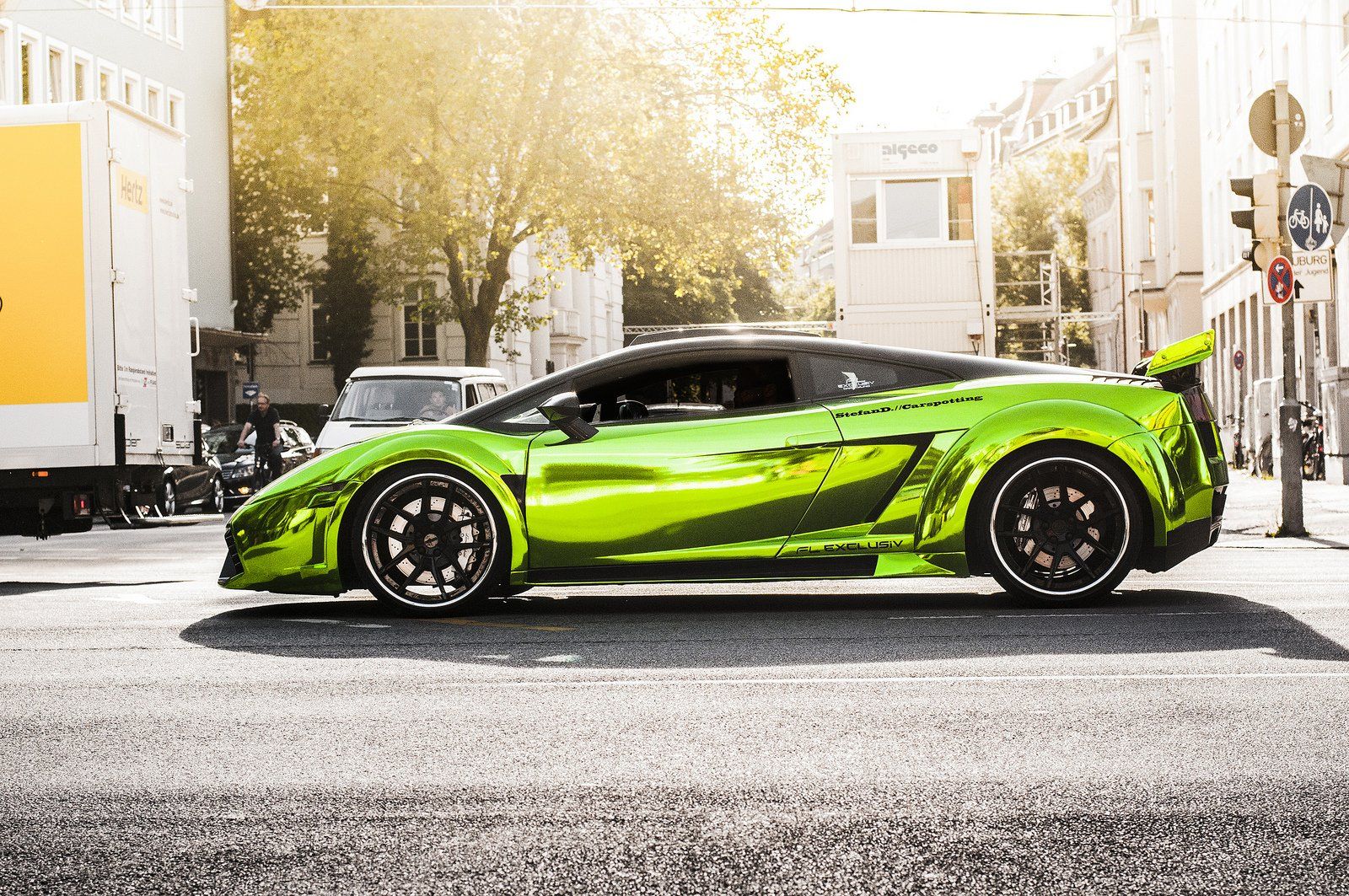 Gallardo italian lamborghinini Supercar Wrap Vinyl chrome verde wallpaperx1063