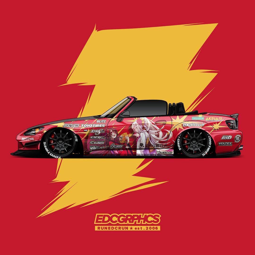 EDCGRPHCS #itasha #anime #yuanime. Art cars, Car art, Car wallpaper