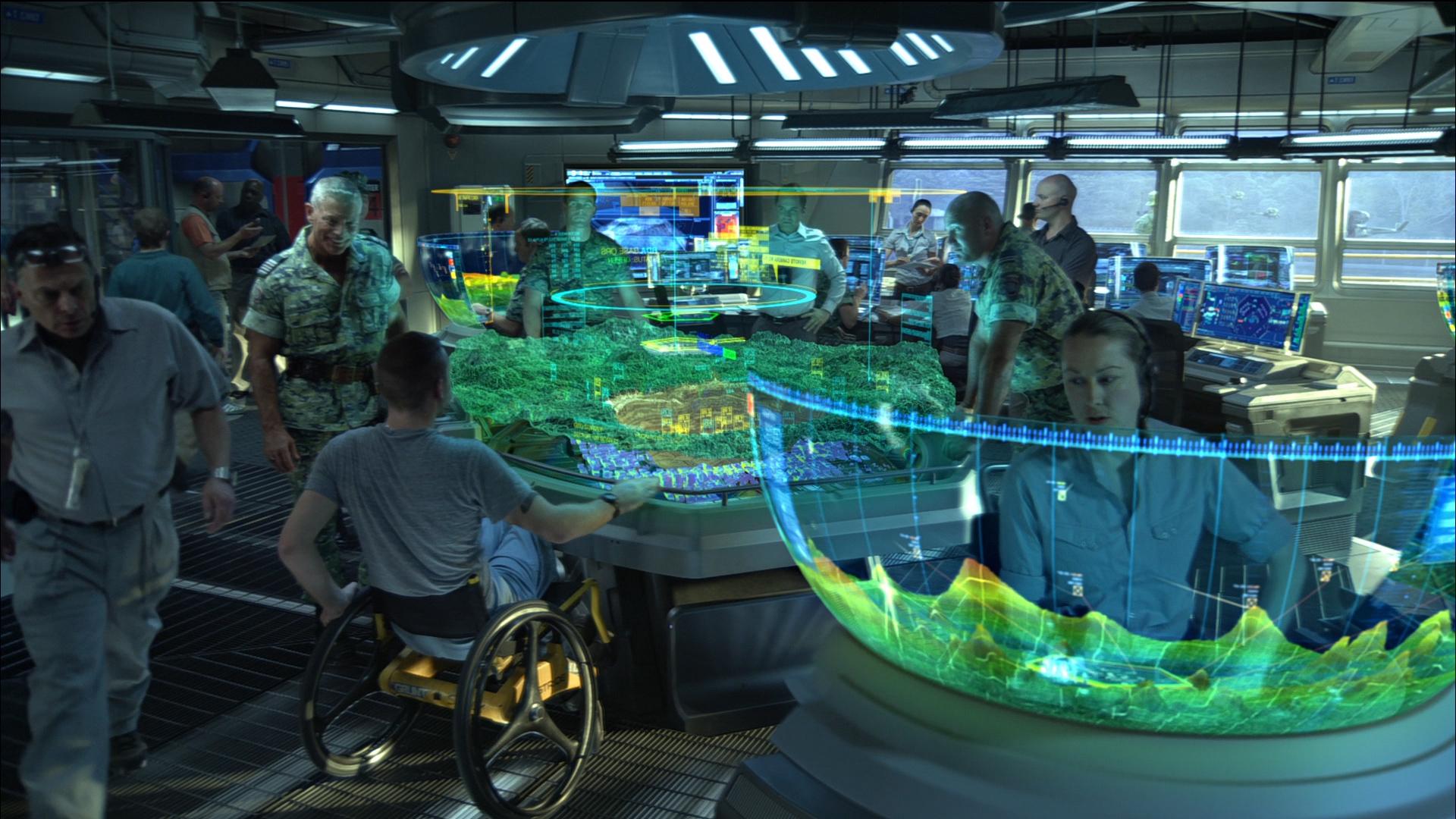 Avatar RDA OPS Center in Hell's Gate is the nexus for communications and operational control on Pandora