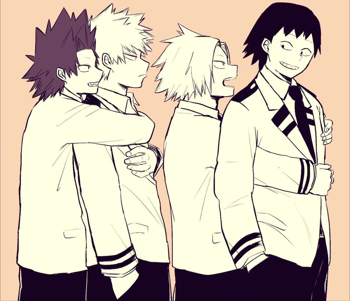 Boku no Hero Academia.. Kaminari Denki, Kirishima Eijirou, Bakugou Katsuki, Sero Hanta.. Kamisero, Ki. My hero, My hero academia manga, Hero academia characters