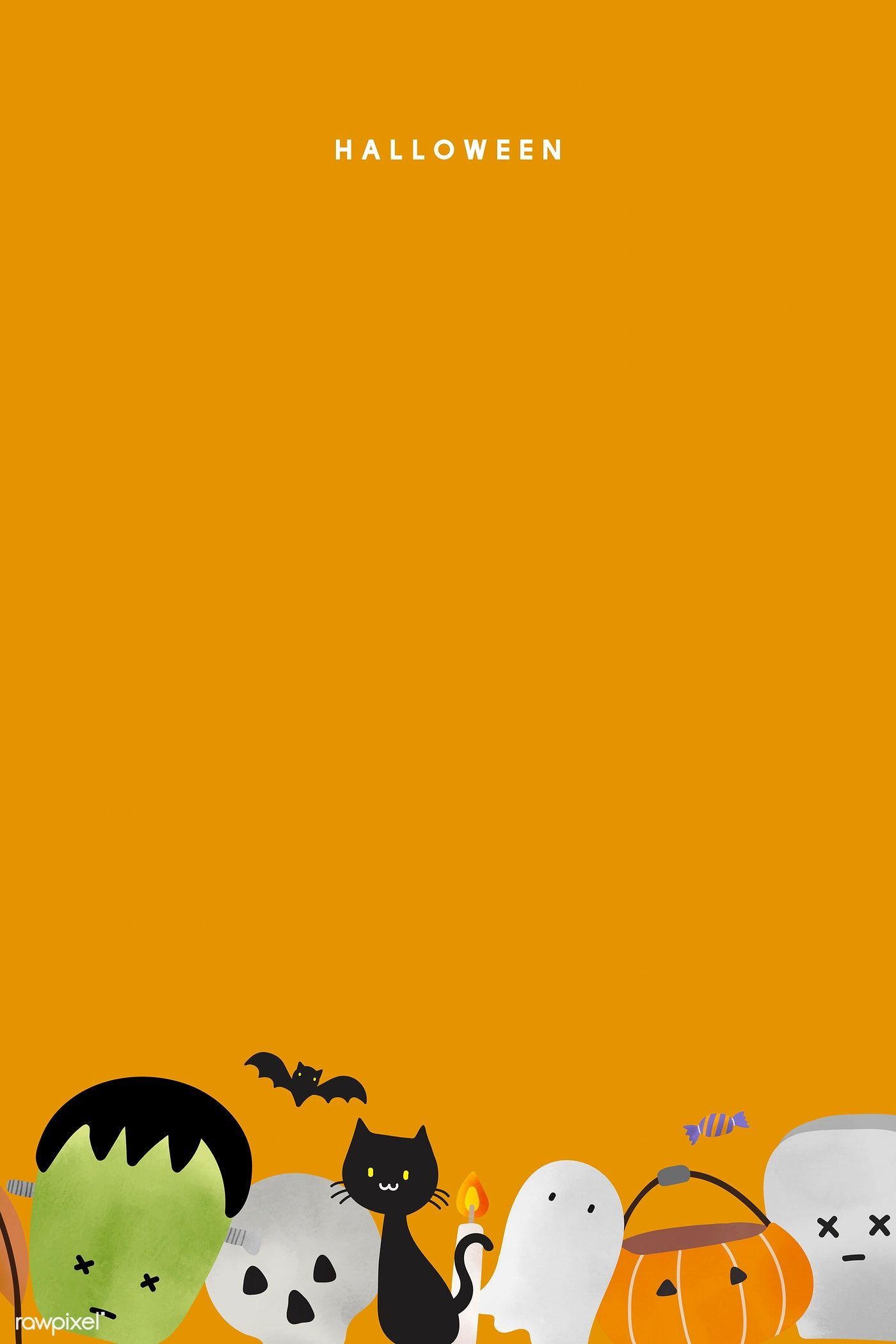 Download premium vector of Cute Halloween background vector. Halloween background, Halloween illustration, Halloween