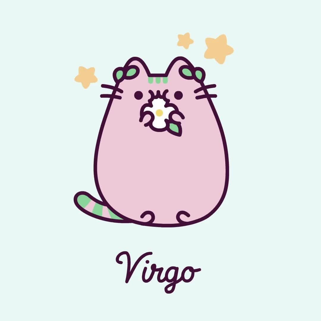 It's #VirgoSeason! ♍Tag your favorite #virgo and head to Pusheen.com for monthly and yearly #horoscopes for every sig. Pusheen cute, Pusheen cat, Kawaii wallpaper