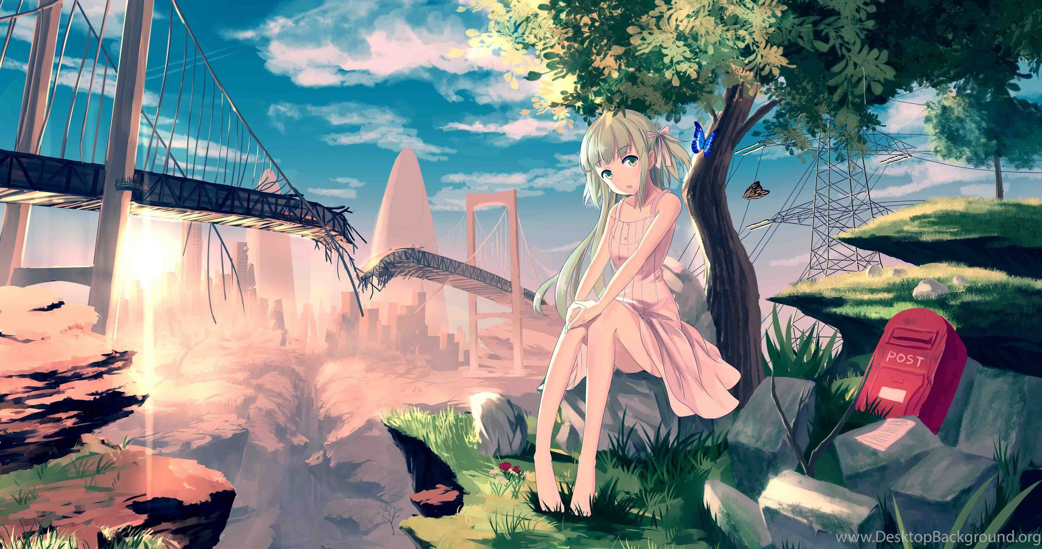 Cute Anime Girl Waiting Wallpaper DreamLoveWallpaper Desktop Background