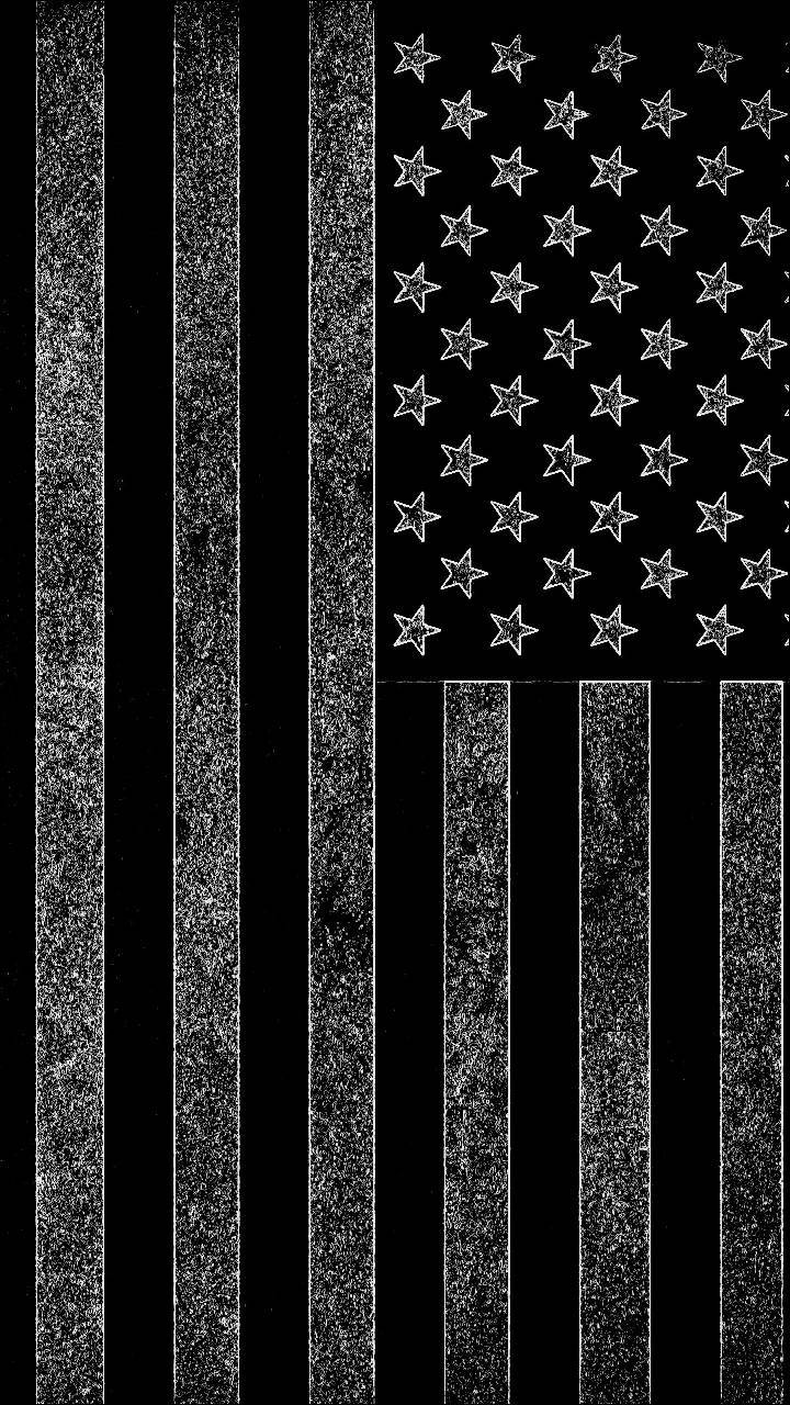 Black American Flag Wallpaper