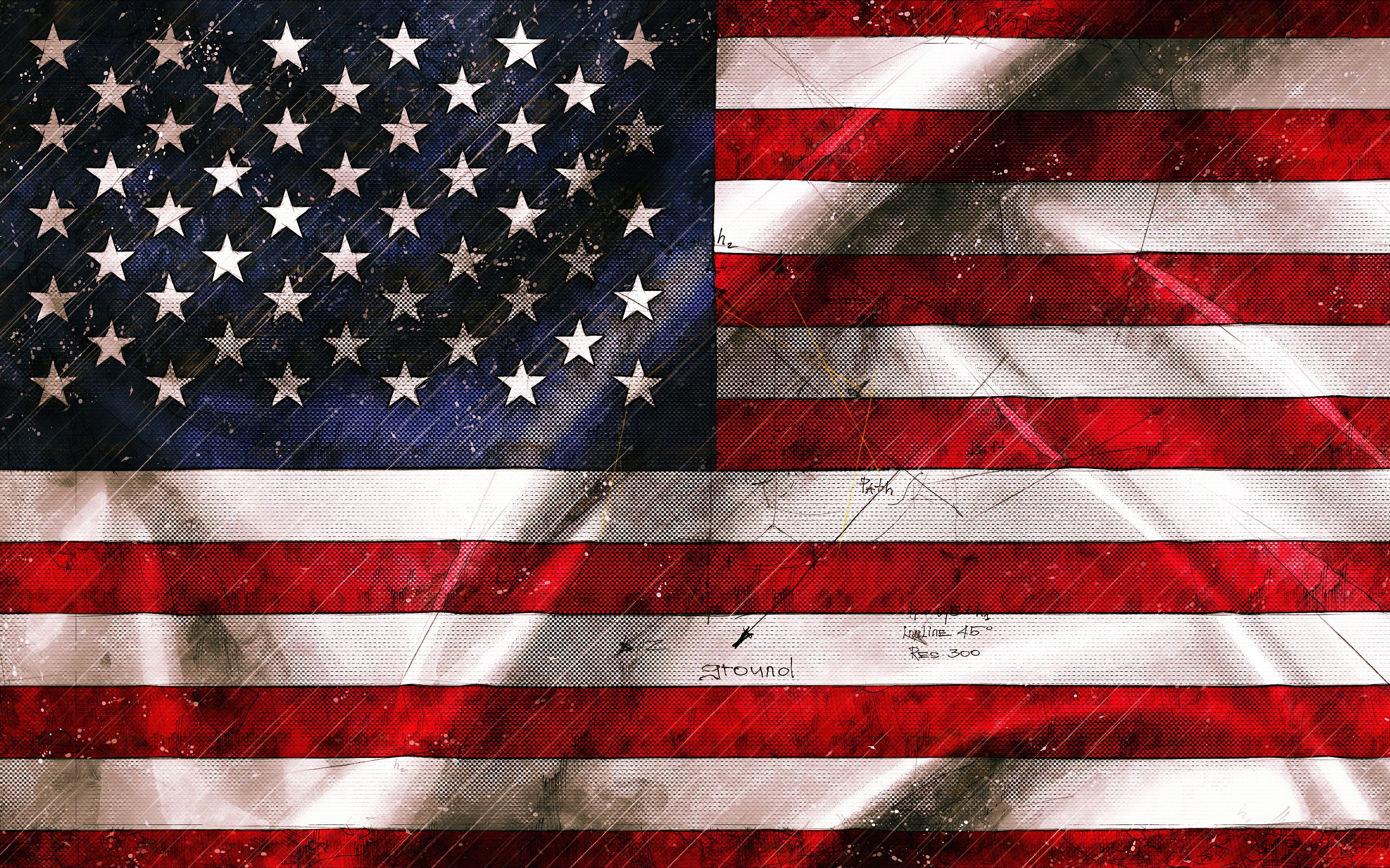Download wallpaper American flag, 4k, grunge art, USA, national symbols, Flag of America, creative, US Flag, America, grunge USA flag, United States of America, US flag, Flag of USA for desktop with
