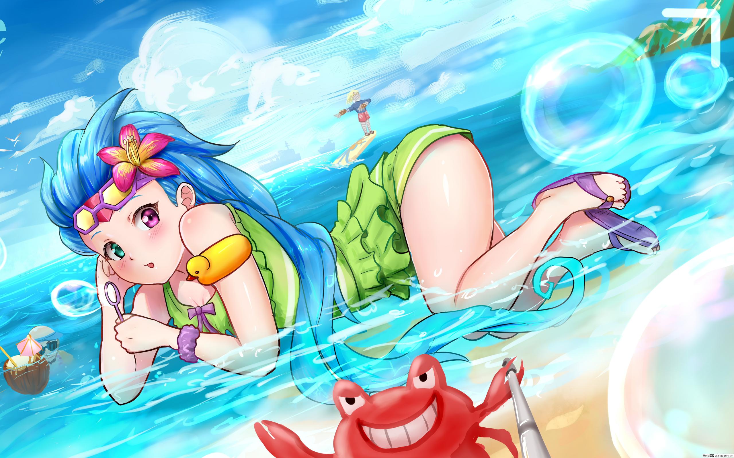 League of Legends (LOL), Pool Party Zoe (Anime Fanart) HD wallpaper download
