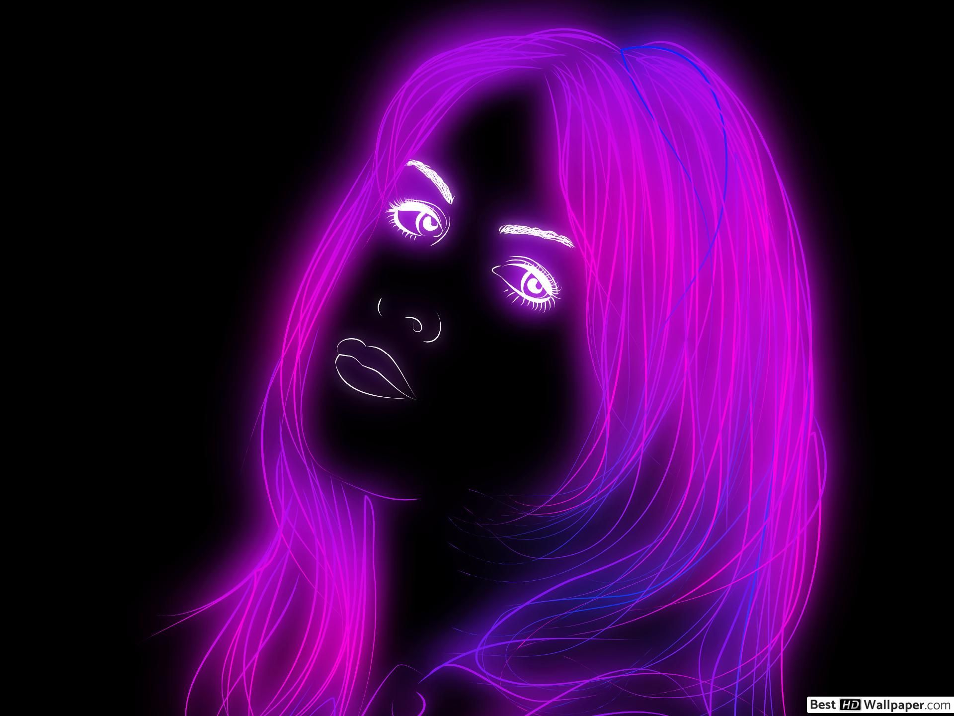 Alluring neon girl 2.0 HD wallpaper download